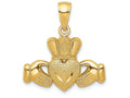 FJC Finejewelers 14k Yellow Gold Polished Textured Claddagh Charm