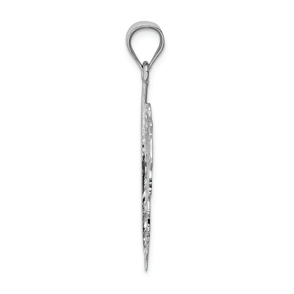 FJC Finejewelers 14k White Gold Polished Leaf Charm
