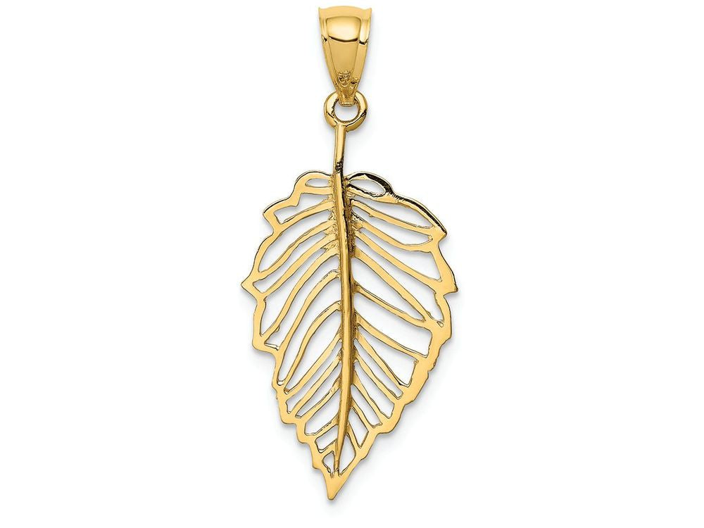 FJC Finejewelers 14k Yellow Gold Polished Leaf Charm