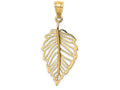 FJC Finejewelers 14k Yellow Gold Polished Leaf Charm