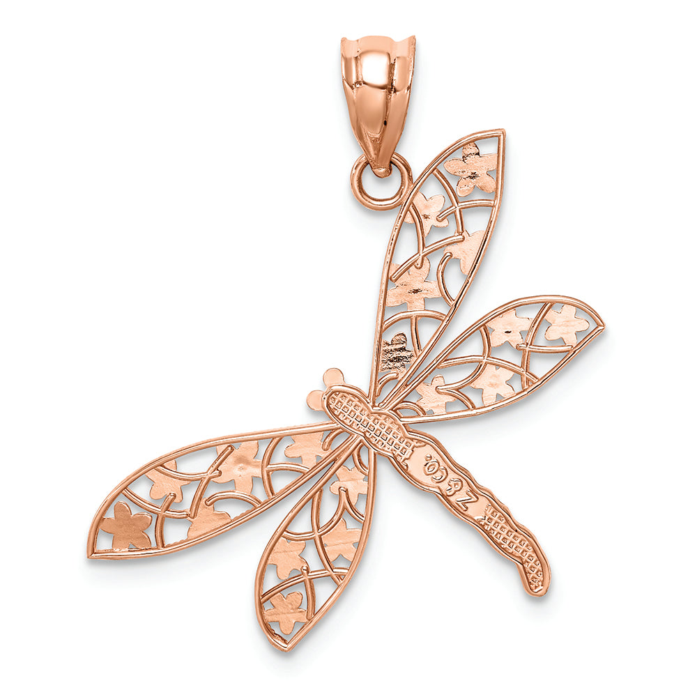 FJC Finejewelers 14k Rose Gold Polished Dragonfly Charm