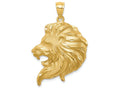 FJC Finejewelers 14k Yellow Gold Brushed Bright Cut Lion Head Charm
