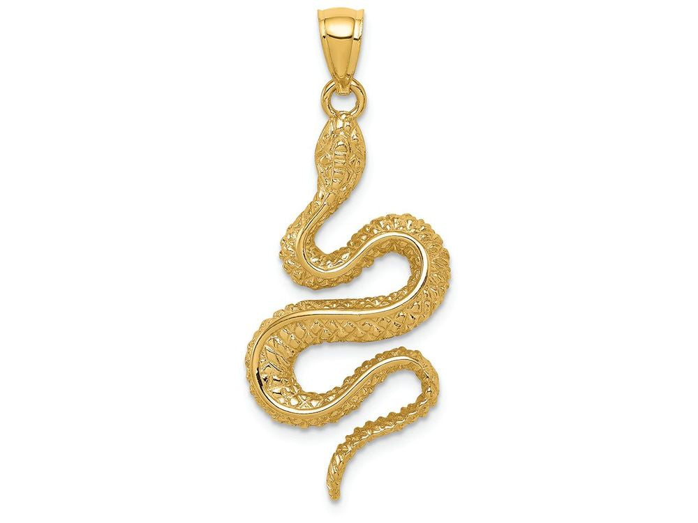 FJC Finejewelers 14k Yellow Gold Polished Textured Snake Charm