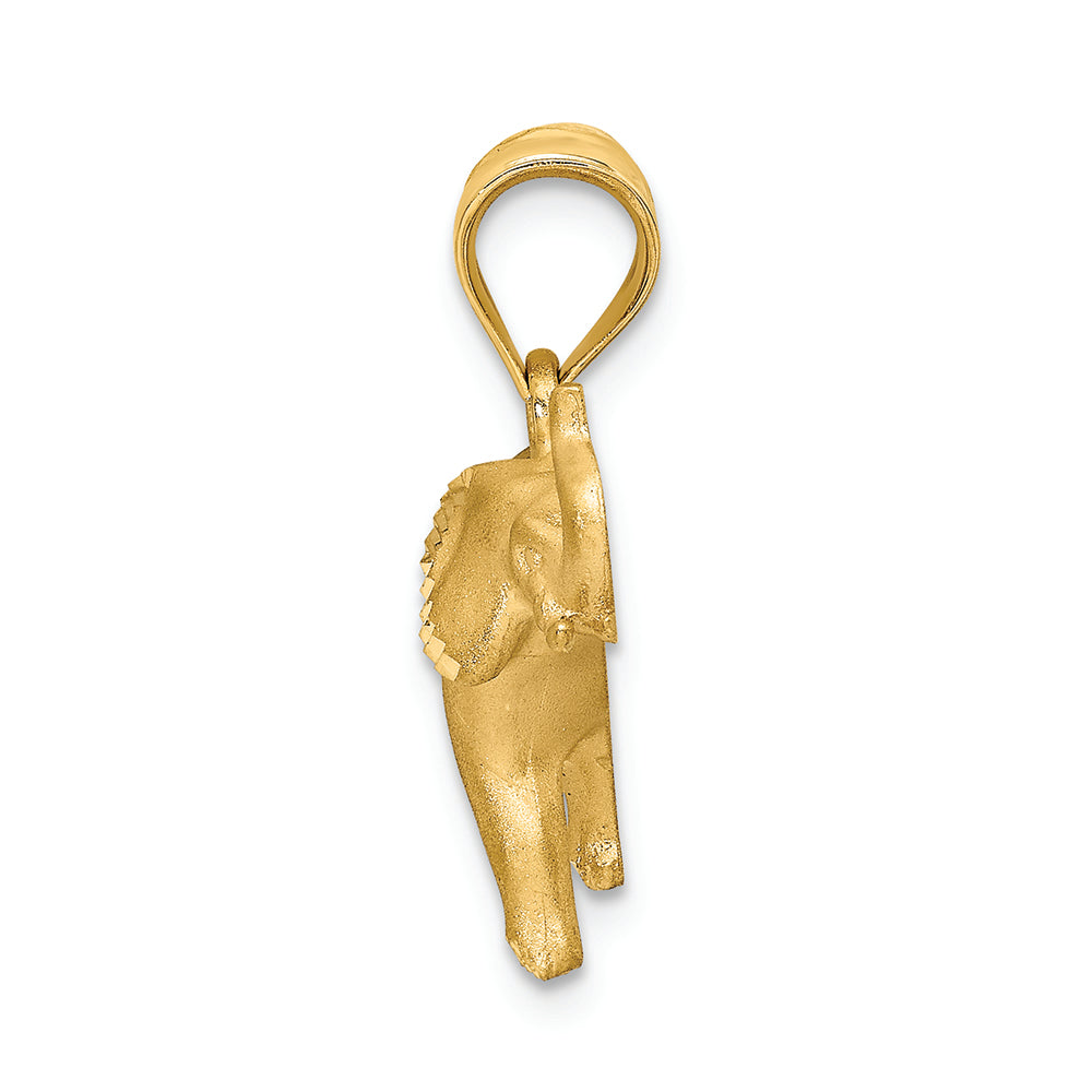 FJC Finejewelers 14k Yellow Gold Brushed Bright Cut Elephant Charm