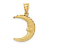 FJC Finejewelers 14k Yellow Gold Satin Bright Cut Moon Charm