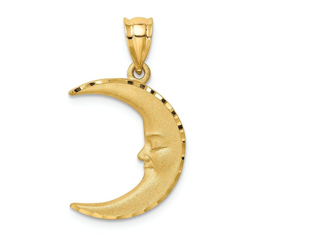 FJC Finejewelers 14k Yellow Gold Satin Bright Cut Moon Charm