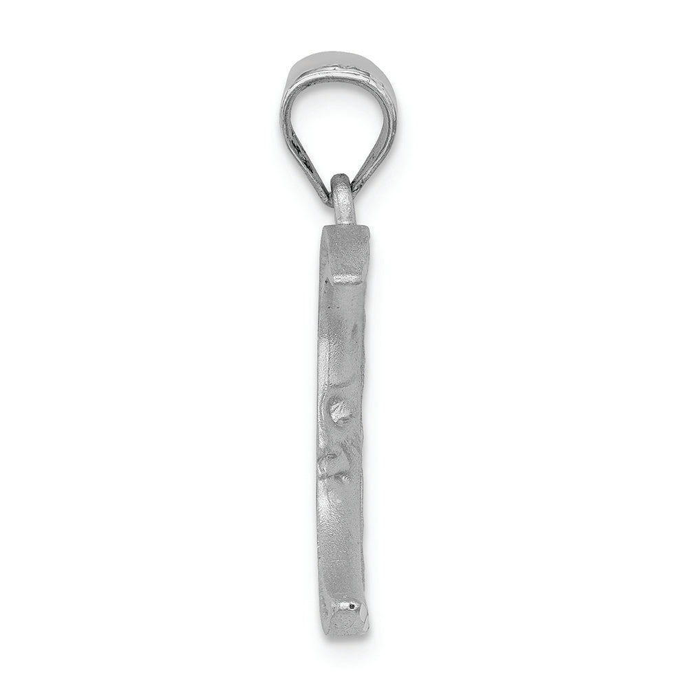 FJC Finejewelers 14k White Gold Satin Bright Cut Moon Charm