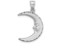 FJC Finejewelers 14k White Gold Satin Bright Cut Moon Charm
