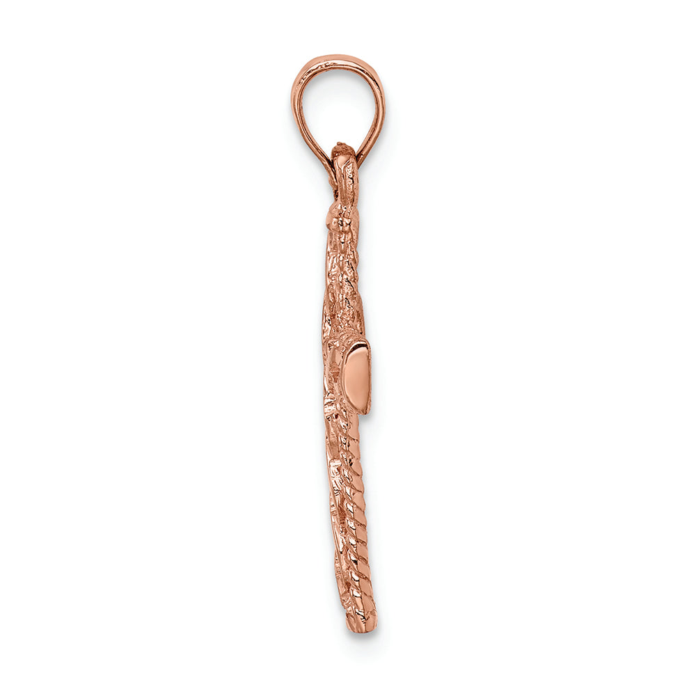 FJC Finejewelers 14k Rose Gold Polished Braided Cross Charm