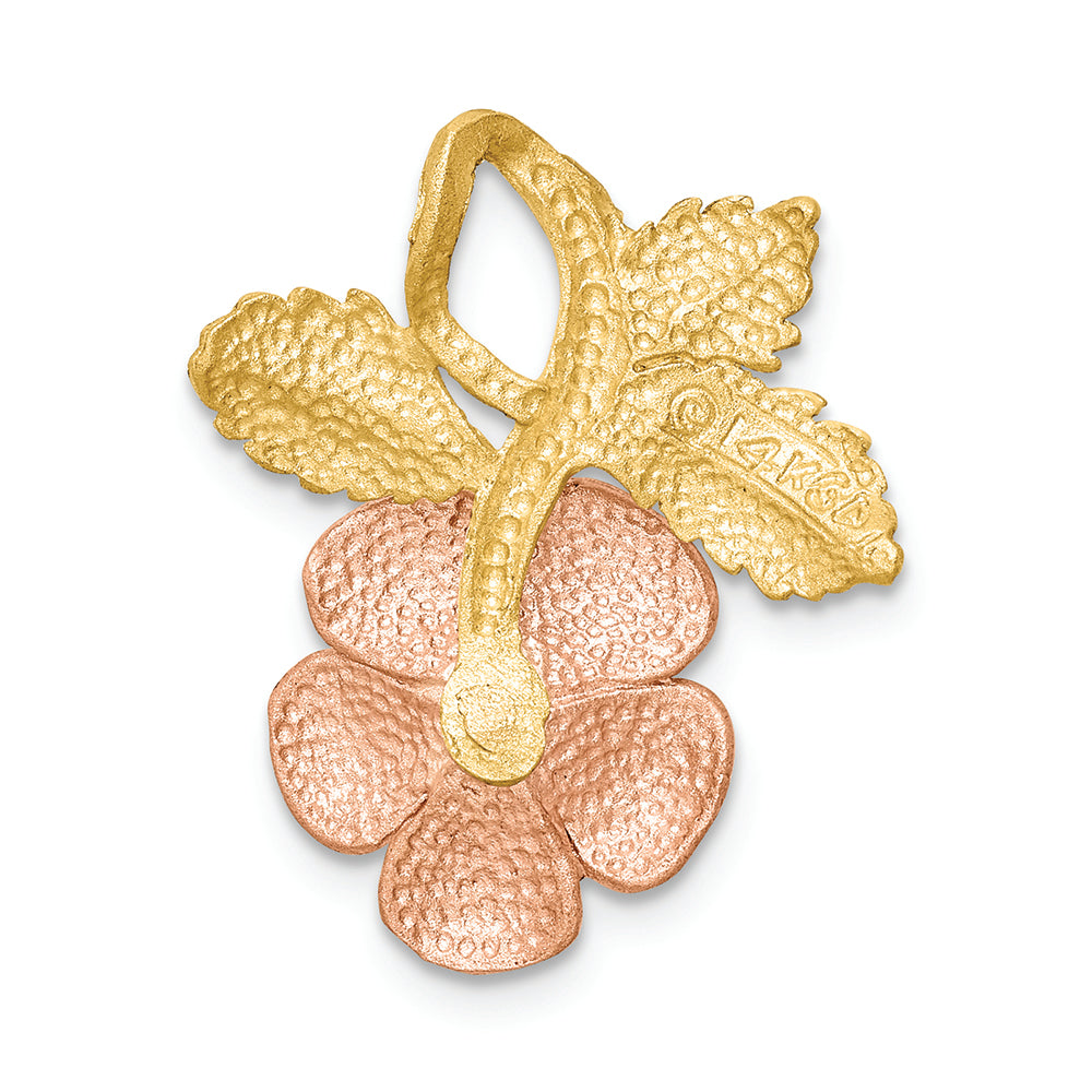 FJC Finejewelers 14k Two-tone Gold Rose Slide Charm