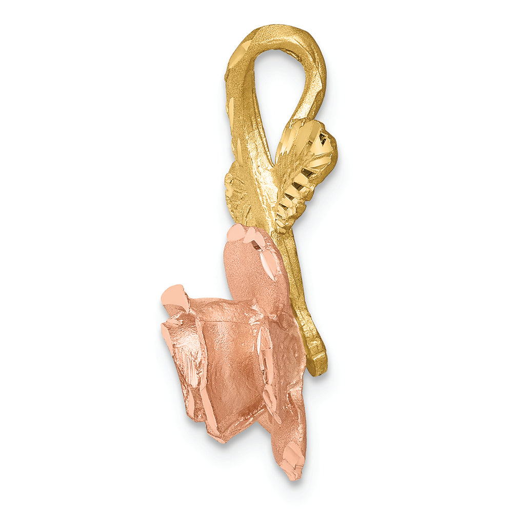 FJC Finejewelers 14k Two-tone Gold Rose Slide Charm