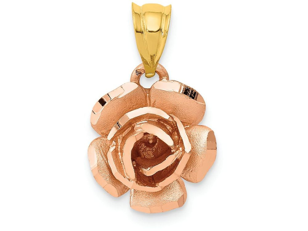 FJC Finejewelers 14k Two-tone Gold Rose Charm
