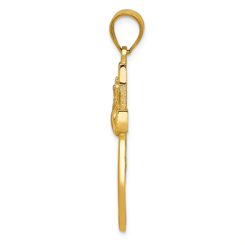 FJC Finejewelers 14k Yellow Gold Claddagh Cross Charm