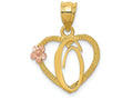 FJC Finejewelers 14 kt Two Tone Gold Initial O In Heart Charm