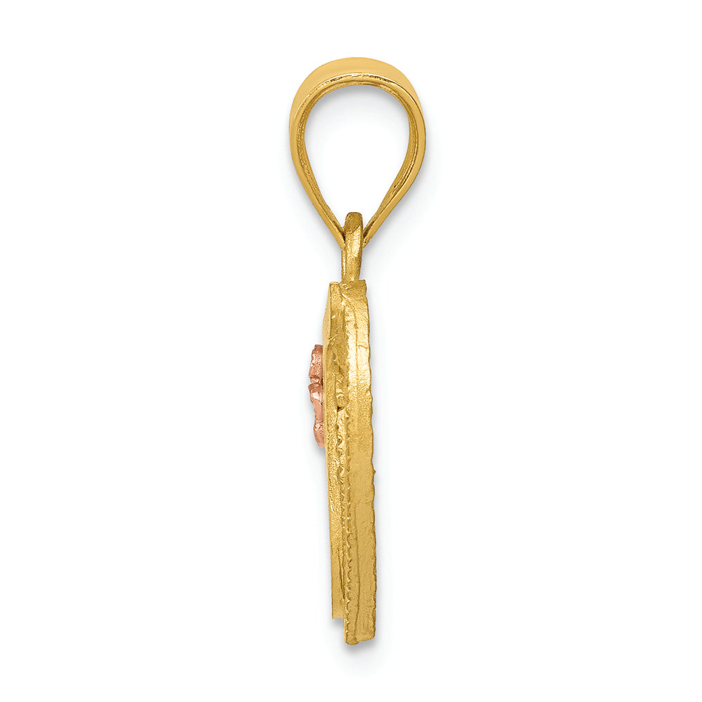 FJC Finejewelers 14 kt Two Tone Gold Initial T In Heart Charm