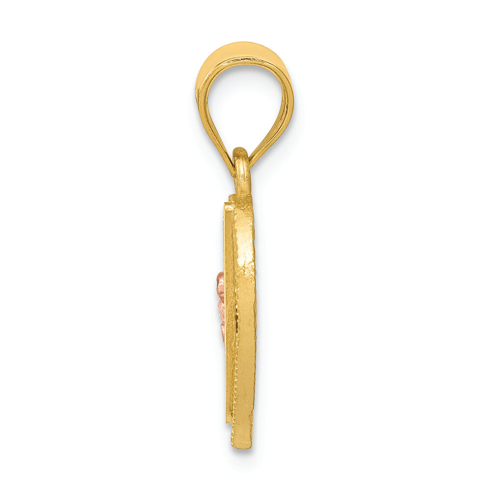 FJC Finejewelers 14 kt Two Tone Gold Initial V In Heart Charm