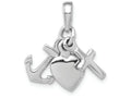 FJC Finejewelers 14k White Gold White 3d Faith  Hope Love (cross Anchor Heart) Mini Charm