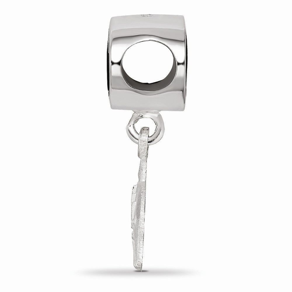 LogoArt Sterling Silver Delta Delta Delta Oval With Dolphin Dangle Bead Charm