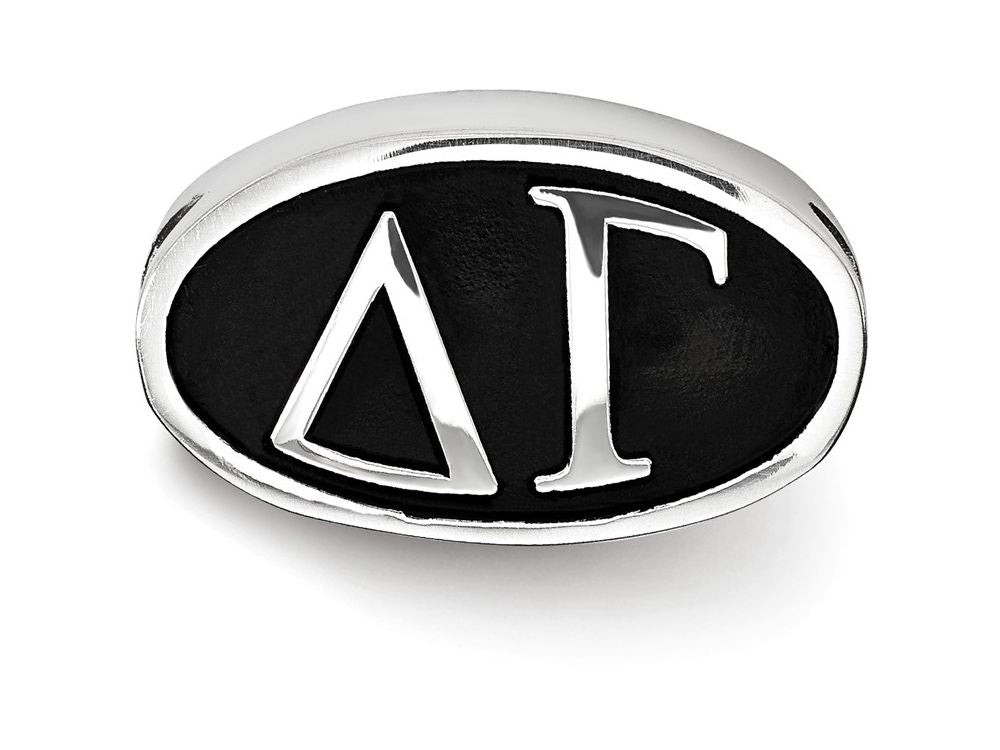LogoArt Sterling Silver 12.25mm Delta Gama Oval Letters Bead Charm