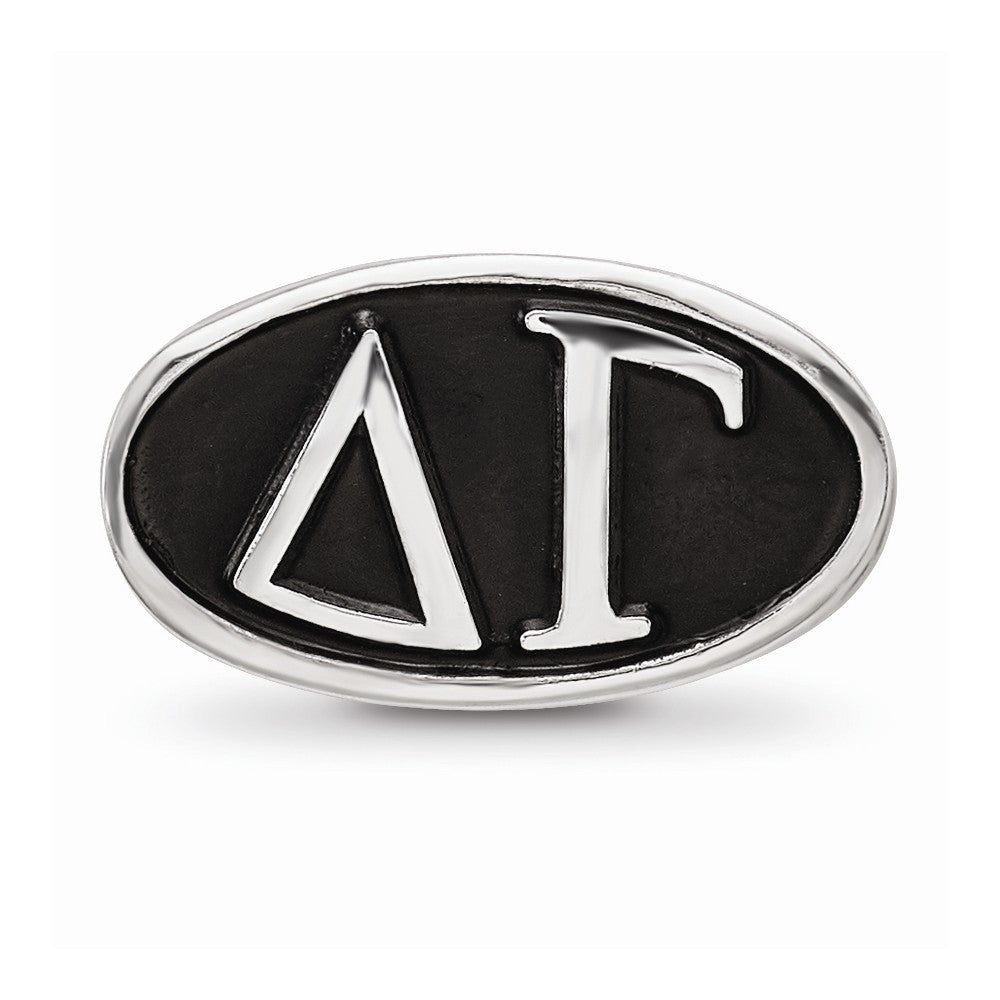 LogoArt Sterling Silver 12.25mm Delta Gama Oval Letters Bead Charm