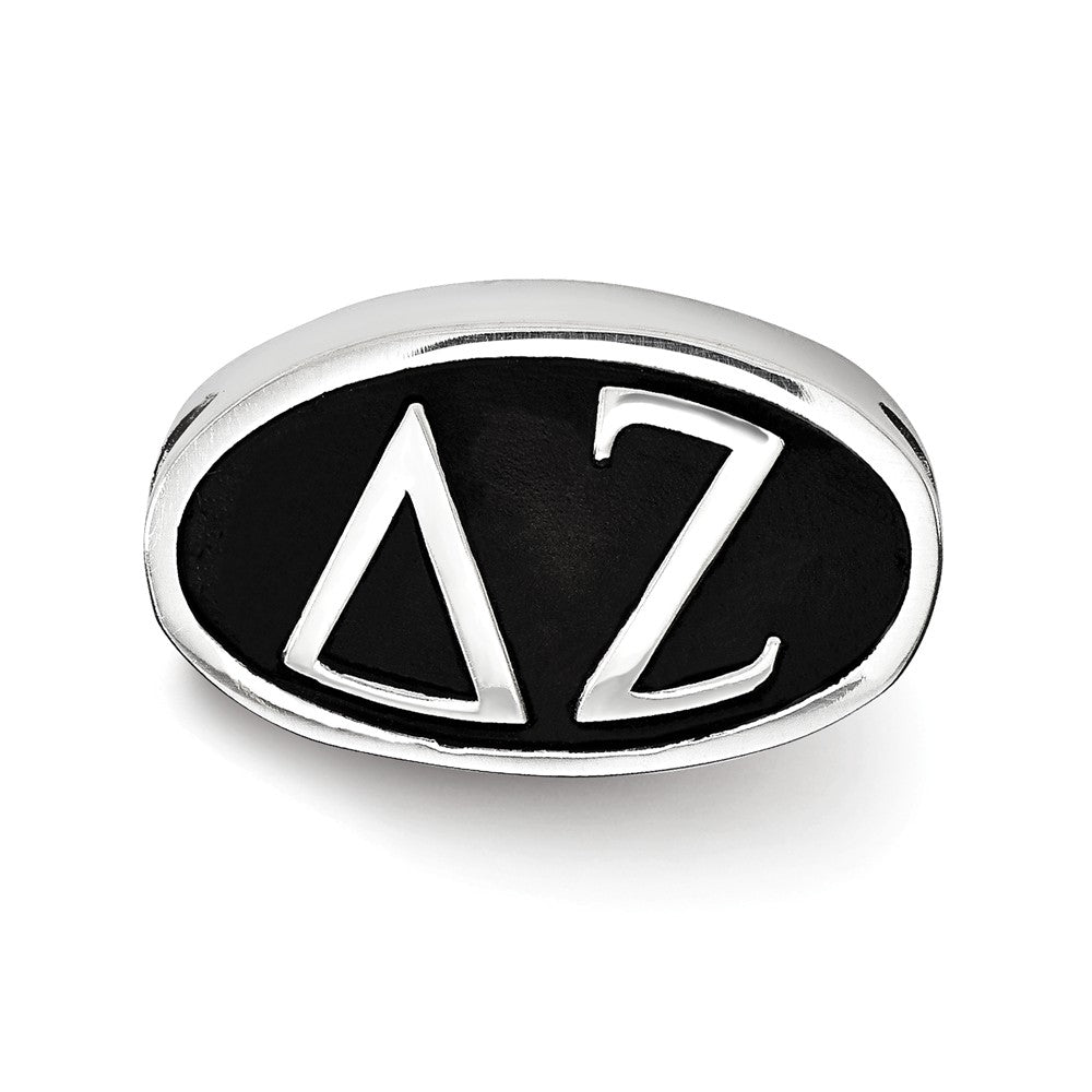 LogoArt Sterling Silver 12.25mm Delta Zeta Oval Letters Bead Charm