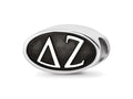 LogoArt Sterling Silver 12.25mm Delta Zeta Oval Letters Bead Charm