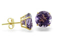 FJC Finejewelers 14k Yellow Gold 8mm Round Amethyst Stud Earrings