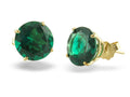 FJC Finejewelers 14k Yellow Gold 8mm Round Created Emerald Stud Earrings