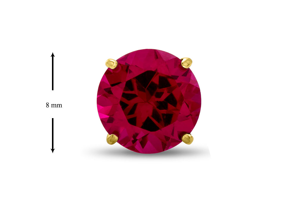 FJC Finejewelers 14k Yellow Gold 8mm Round Created Ruby Stud Earrings