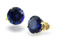 FJC Finejewelers 14k Yellow Gold 8mm Round Created Blue Sapphire Stud Earrings