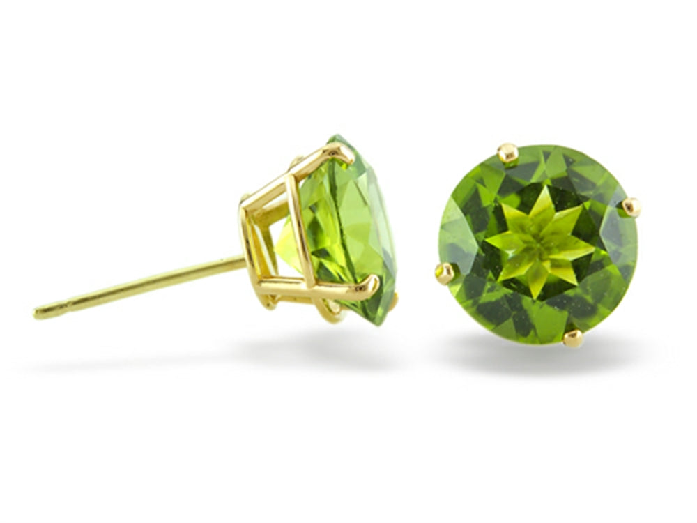 FJC Finejewelers 14k Yellow Gold 8mm Round Peridot Stud Earrings