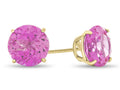 FJC Finejewelers 14k Yellow Gold 7mm Round Created Pink Sapphire Post-With-Friction-Back Stud Earrings