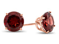 FJC Finejewelers 10k Rose Gold 7mm Round Garnet Post-With-Friction-Back Stud Earrings