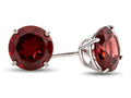 FJC Finejewelers 10k White Gold 7mm Round Garnet Post-With-Friction-Back Stud Earrings