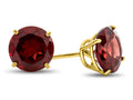FJC Finejewelers 10k Yellow Gold 7mm Round Garnet Post-With-Friction-Back Stud Earrings