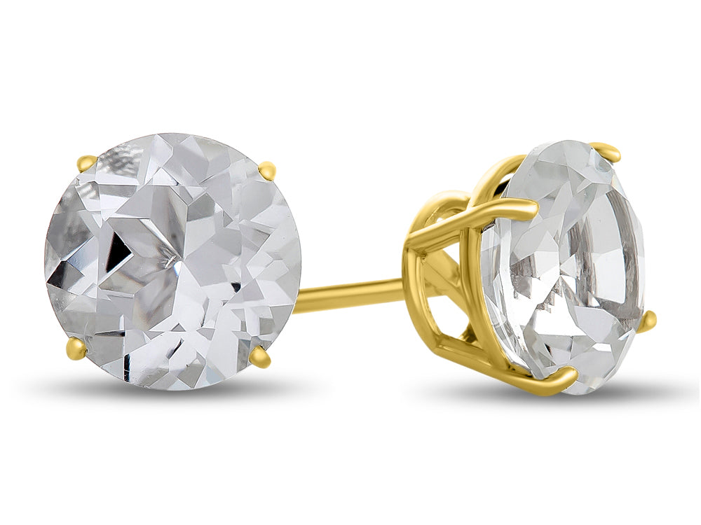 FJC Finejewelers 10k Yellow Gold 7mm Round Moissanite Post-With-Friction-Back Stud Earrings