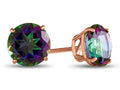 FJC Finejewelers 10k Rose Gold 7mm Round Mystic Topaz Post-With-Friction-Back Stud Earrings