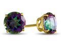FJC Finejewelers 10k Yellow Gold 7mm Round Mystic Topaz Post-With-Friction-Back Stud Earrings