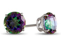 FJC Finejewelers 14k White Gold 7mm Round Mystic Topaz Post-With-Friction-Back Stud Earrings