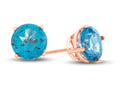 FJC Finejewelers 10k Rose Gold 7mm Round Coated Paraiba Topaz Post-With-Friction-Back Stud Earrings