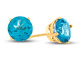 FJC Finejewelers 10k Yellow Gold 7mm Round Coated Paraiba Topaz Post-With-Friction-Back Stud Earrings
