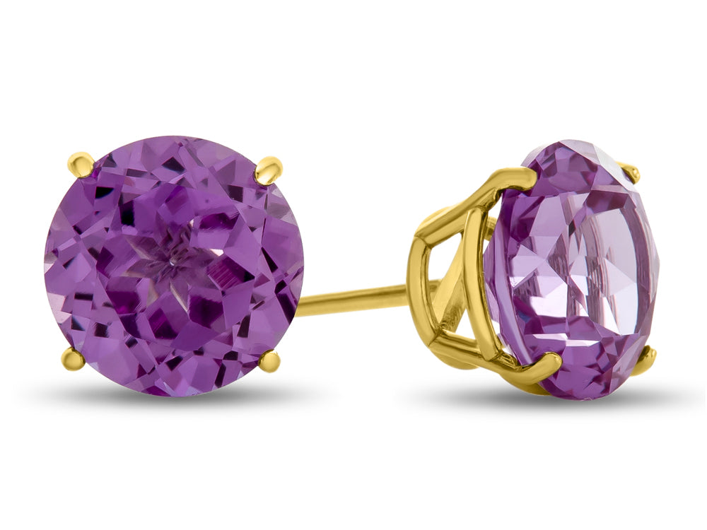 FJC Finejewelers 10k Yellow Gold 7mm Round Simulated Alexandrite Post-With-Friction-Back Stud Earrings