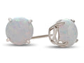 FJC Finejewelers 10k White Gold 7mm Round Simulated Opal Post-With-Friction-Back Stud Earrings