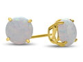 FJC Finejewelers 14k Yellow Gold 7mm Round Created Opal Post-With-Friction-Back Stud Earrings