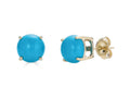 FJC Finejewelers 14k Yellow Gold 7mm Round Compressed Turquoise Stud Earrings