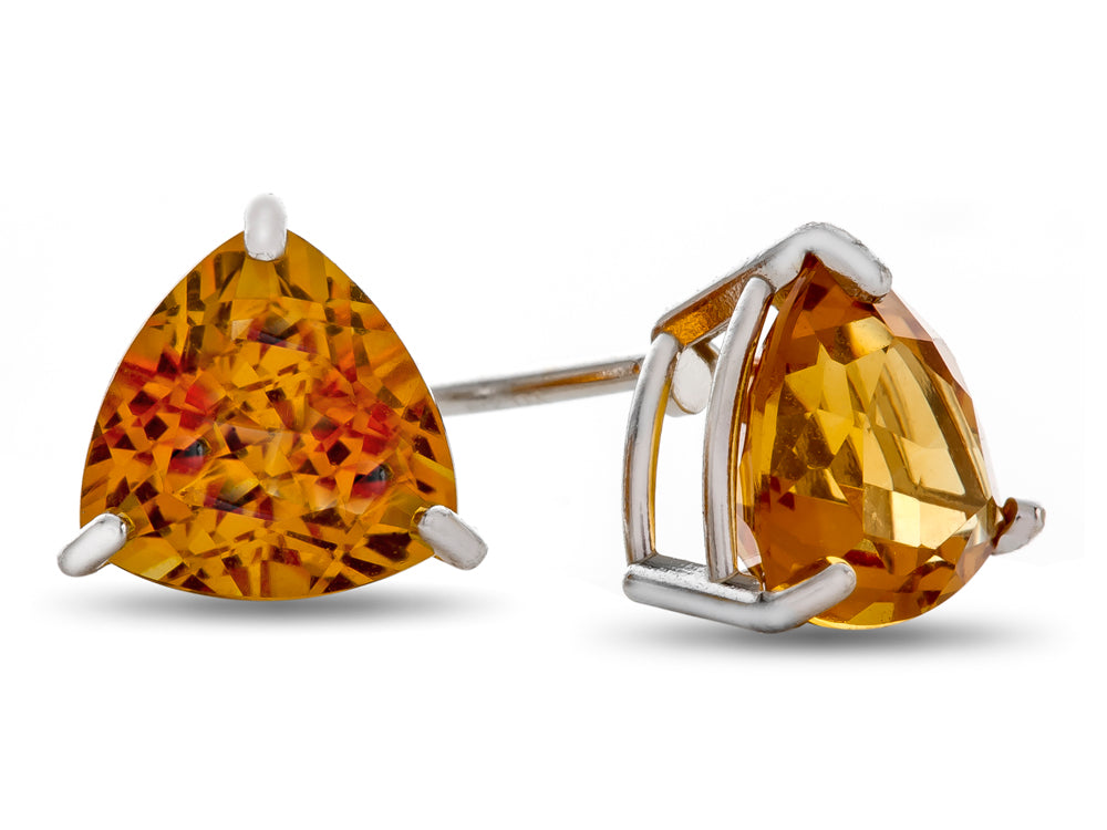 FJC Finejewelers 7x7mm Trillion Citrine Post-With-Friction-Back Stud Earrings