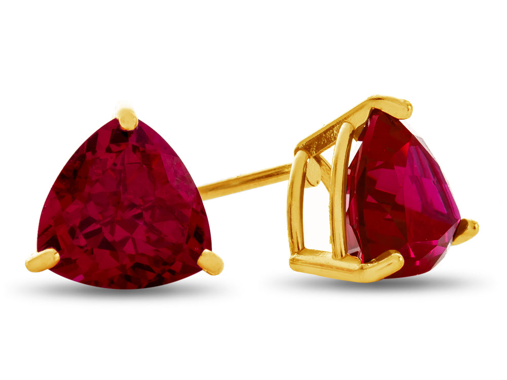 FJC Finejewelers 7x7mm Trillion Created Ruby Post-With-Friction-Back Stud Earrings