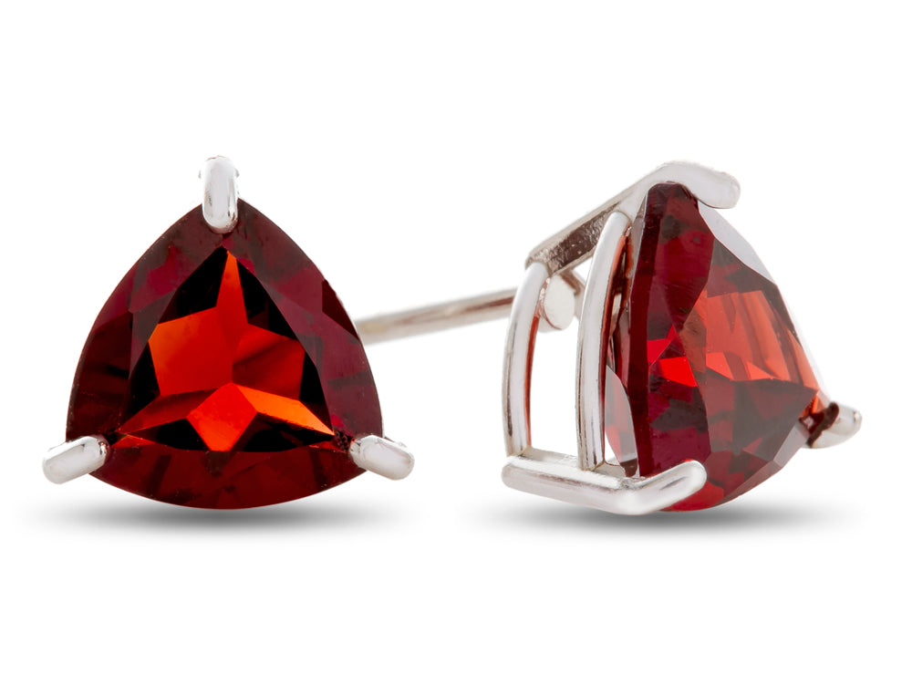 FJC Finejewelers 7x7mm Trillion Garnet Post-With-Friction-Back Stud Earrings