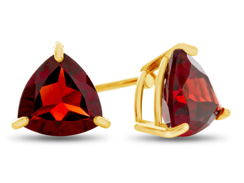 FJC Finejewelers 7x7mm Trillion Garnet Post-With-Friction-Back Stud Earrings