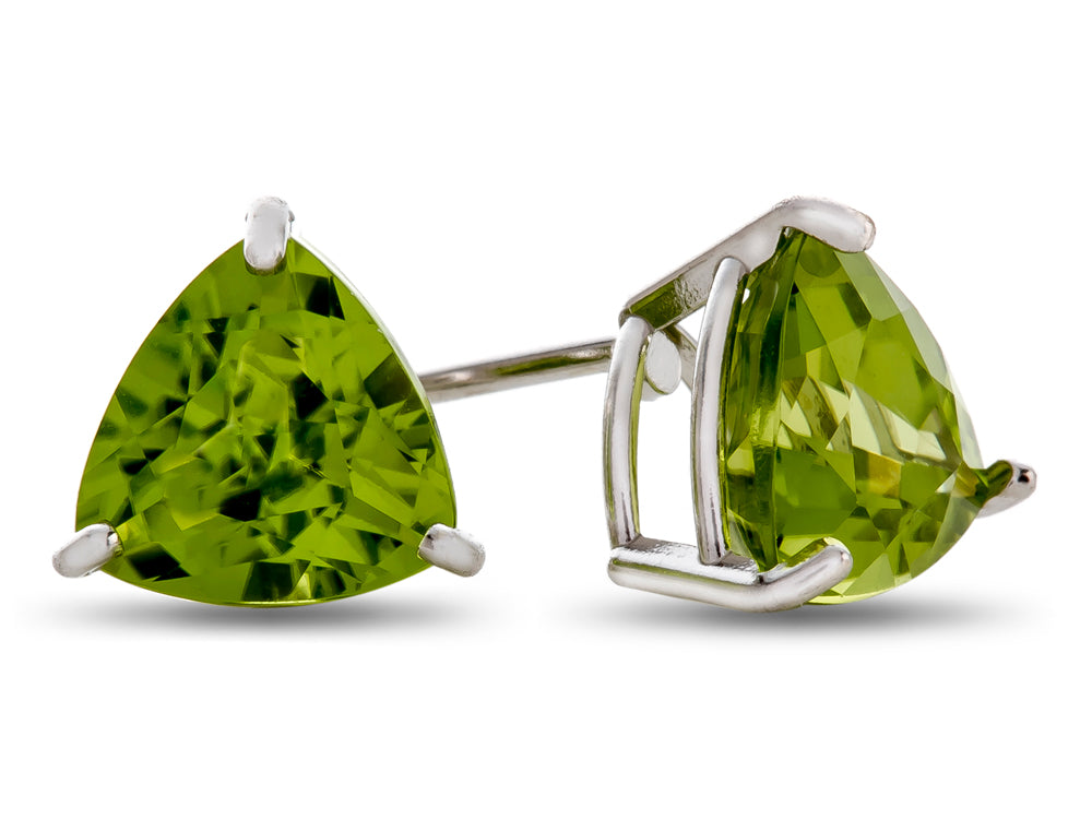 FJC Finejewelers 7x7mm Trillion Peridot Post-With-Friction-Back Stud Earrings